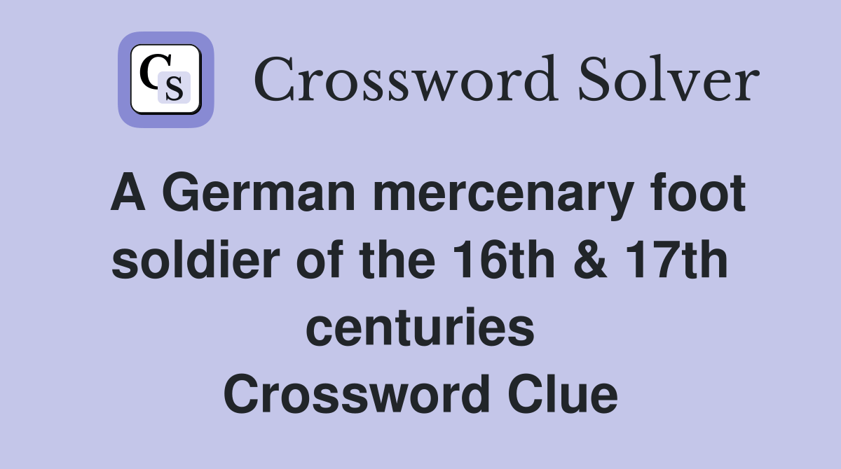 A German mercenary foot soldier of the 16th & 17th centuries